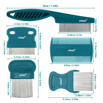 Petssify Oitabi Pet Grooming Comb Set – 5-Piece Stainless Steel Combs for Dogs & Cats