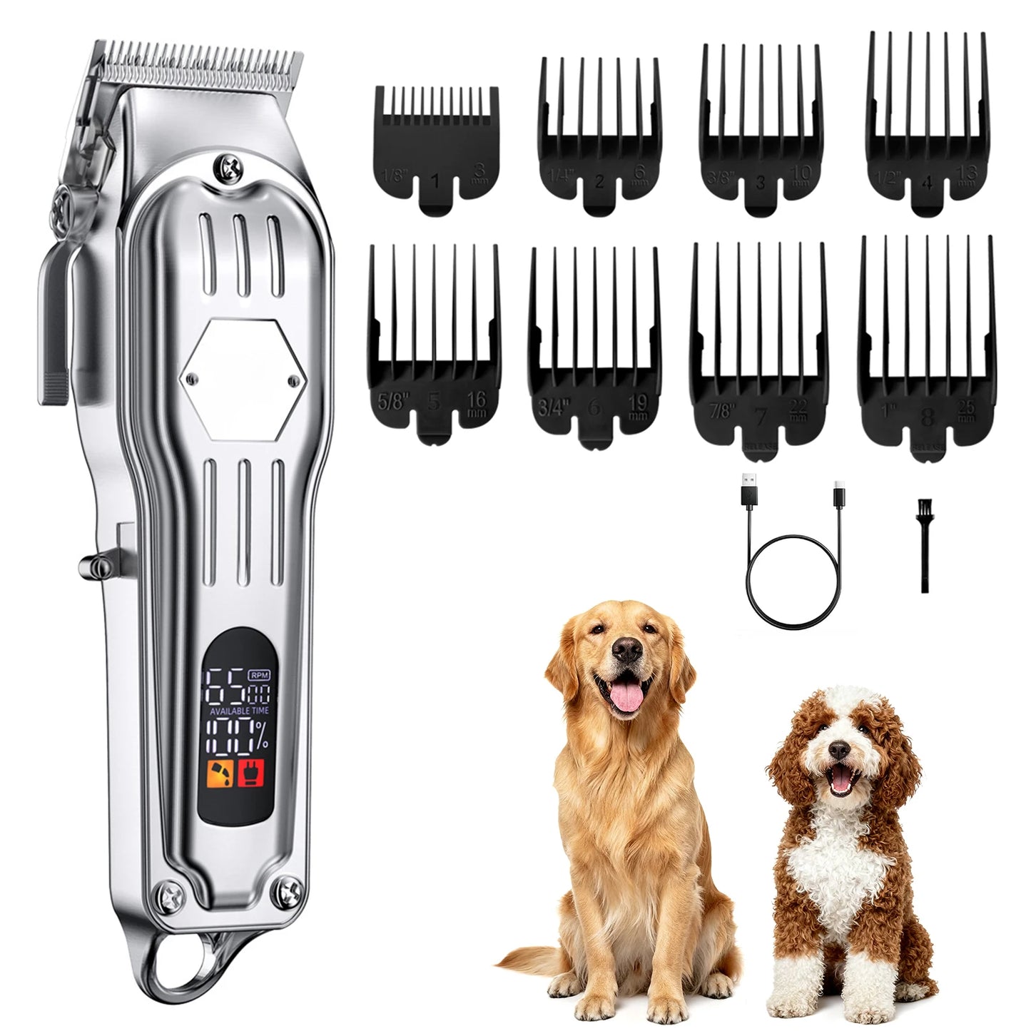 Petssify Low Noise Dog Clippers – Rechargeable for Thick Curly Coats
