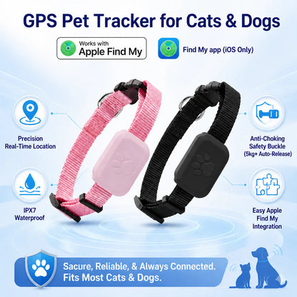 Petssify Remote Pet GPS Tracker – Waterproof Apple Find My Collar for Dogs & Cats