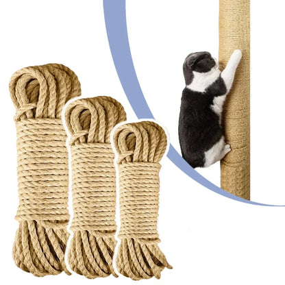 Petssify Natural Sisal Rope – DIY Cat Scratcher Furniture Protector (33/66/164ft)