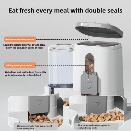 Petssify Automatic Cat Feeder – 2-in-1 Spill-Proof Water Fountain for Cats & Dogs