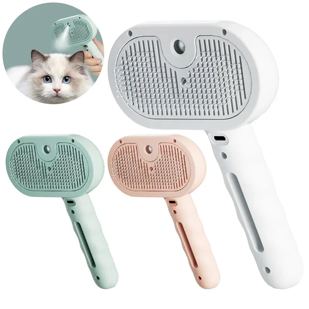 3-in-1 Pet Steam Brush | Spray, Deshed & Groom | For Cats, Dogs & Small Animals