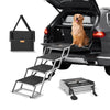 Petssify Folding Dog Car Steps – Wide Aluminum Pet Stairs for SUVs & Trucks