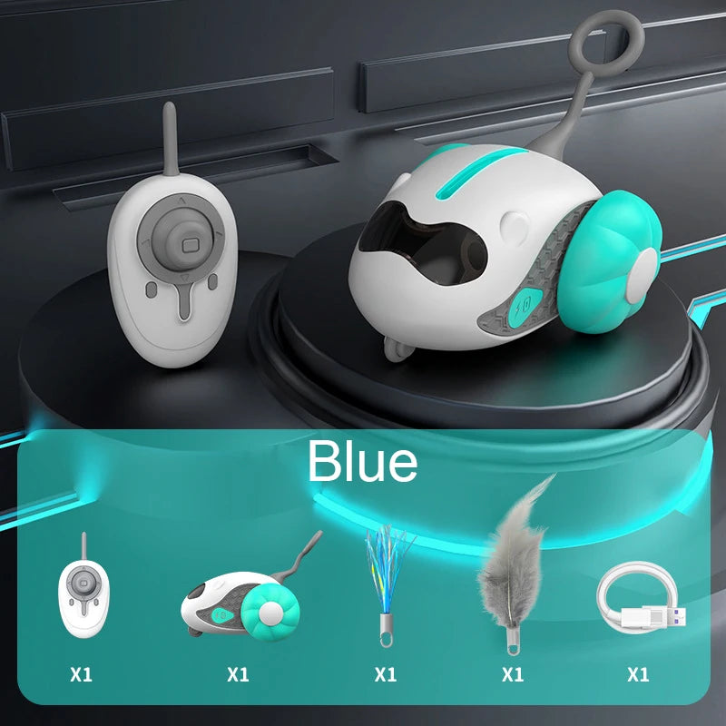 Smart Auto-Moving Cat Toy Car | Rolling Ball | Remote Control | Indoor Kitten Play Toy