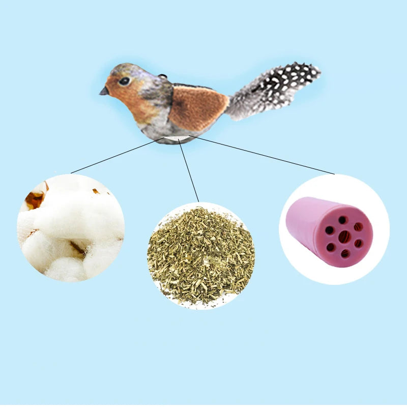 Petssify Lifelike Bird Plush Cat Toy – Catnip-Infused Teaser with Feathers