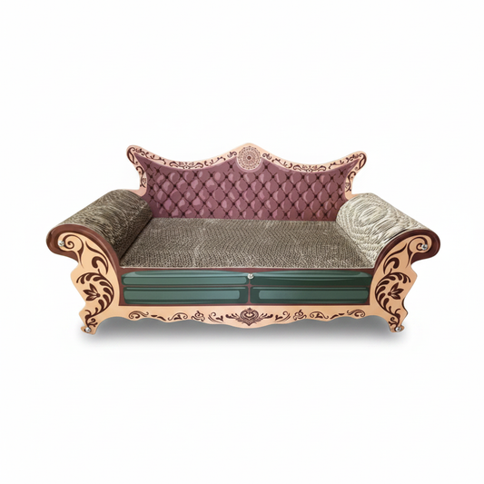 L-Shaped Cat Scratch Board Sofa – White Background