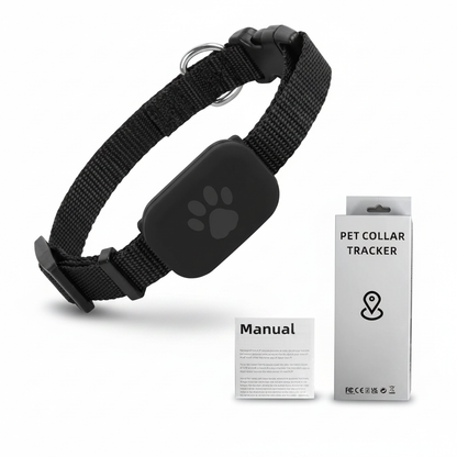 Black pet collar GPS tracker with manual and boxed PET COLLAR TRACKER