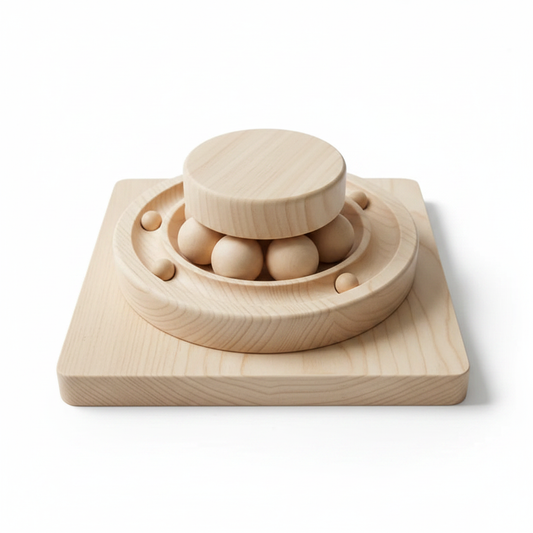 Wooden 3-Level Cat Track Tower – White Background